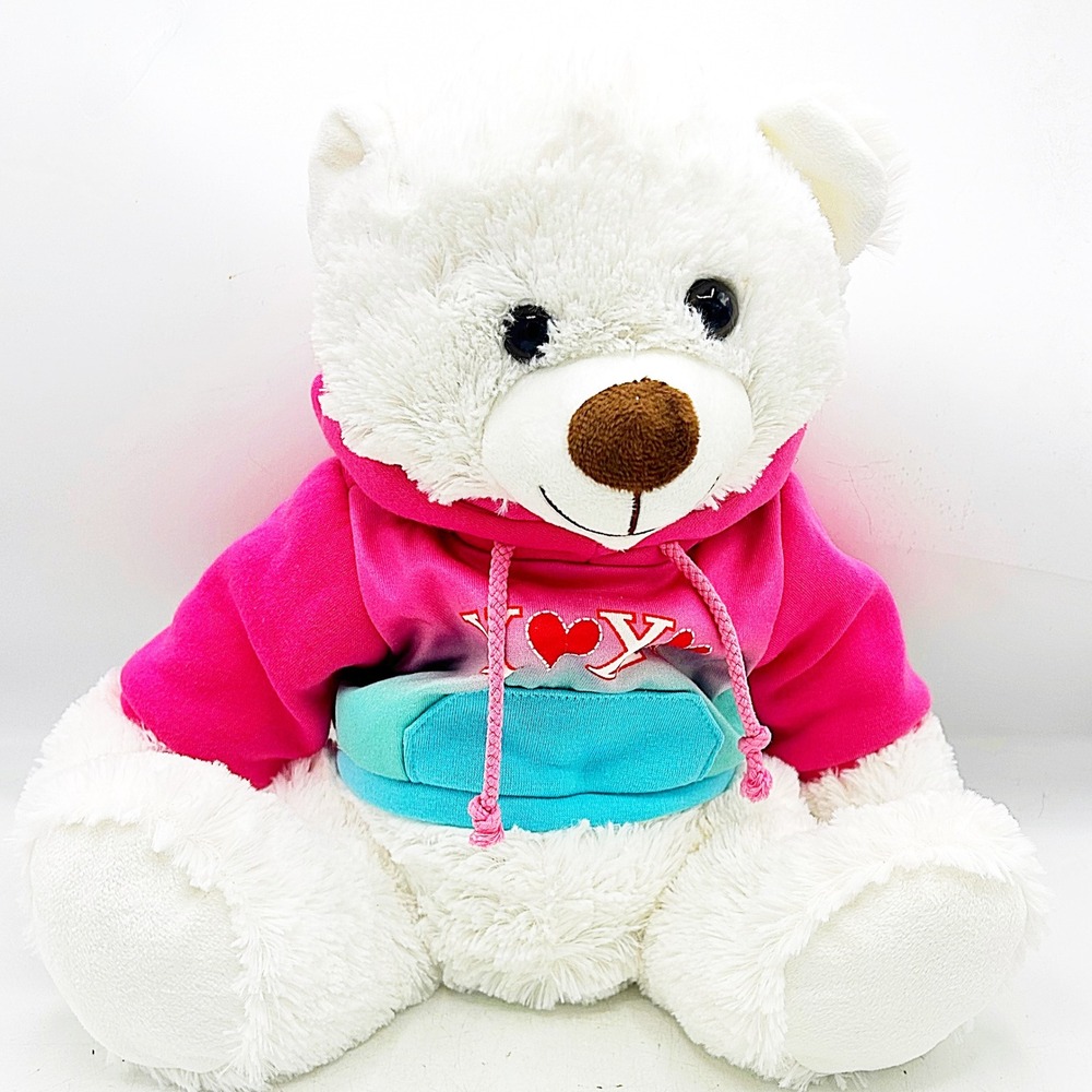 White Teddy Bear Plush‎ XOXO Hoodie Stuffed Animal